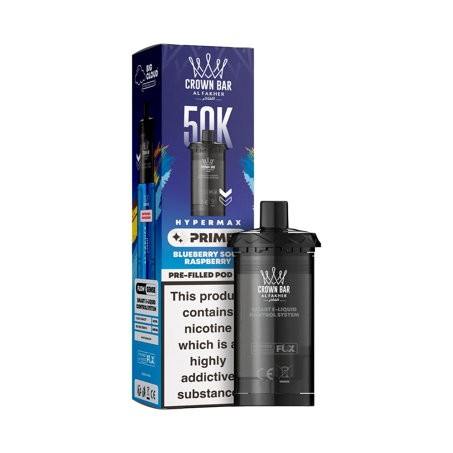 AL-FAKHER-HYPERMAX-PRIME-50K-PREFILLED-POD-BLUEBERRY-SOUR-RASPBERRY.webp Al Fakher Prime 50K Pre-Filled Pod - Blueberry Sour Raspberry - Image 1