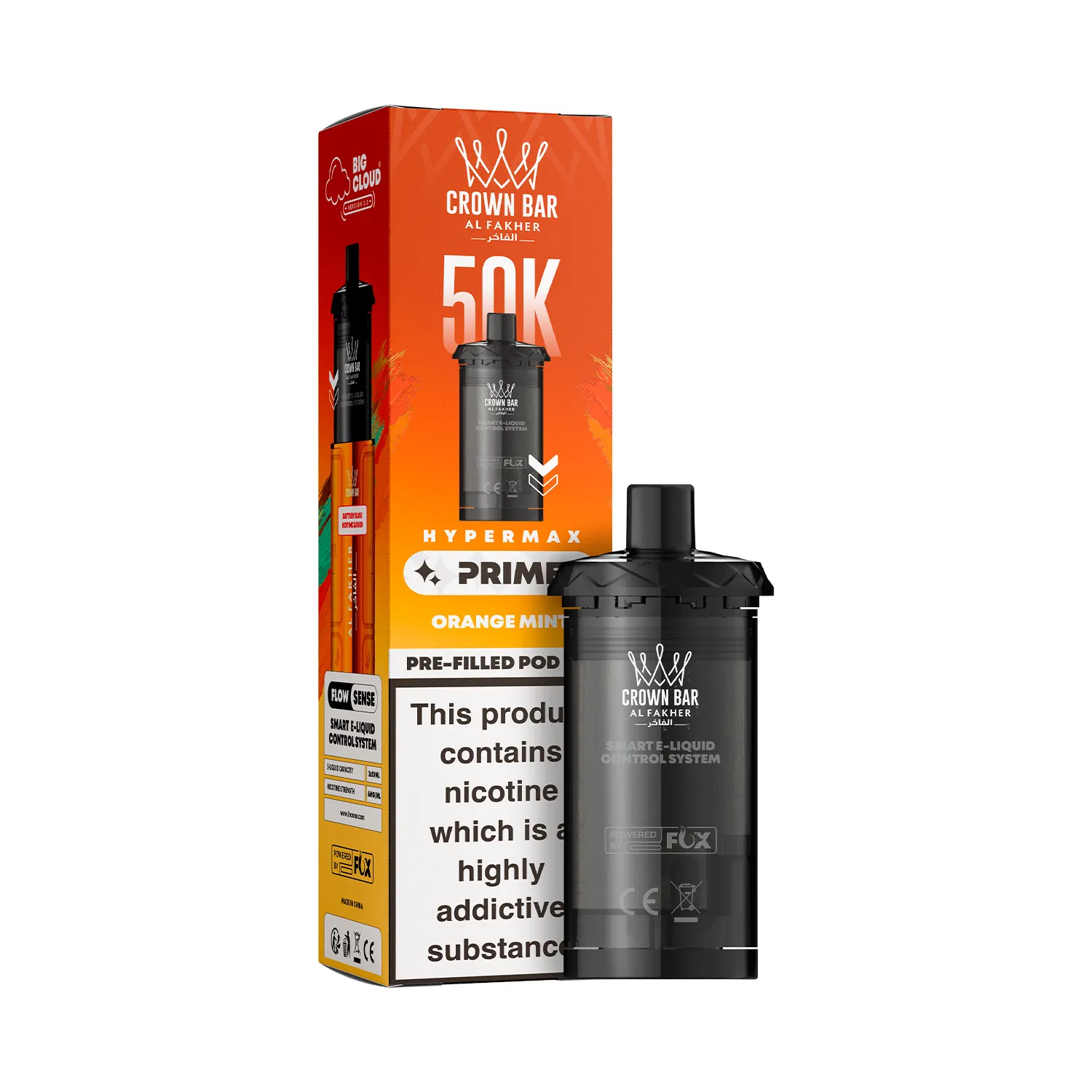 AL-FAKHER-HYPERMAX-PRIME-50K-PREFILLED-POD-ORANGE-MINT.webp Al Fakher Prime 50K Pre-Filled Pod - Orange Mint - Image 1