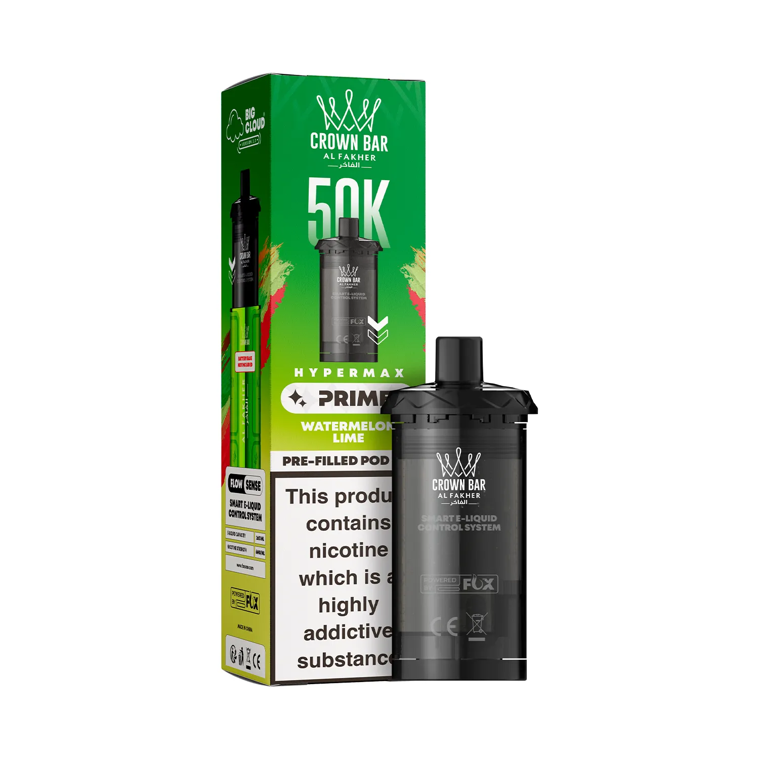 AL-FAKHER-HYPERMAX-PRIME-50K-PREFILLED-POD-WATERMELON-LIME.webp Al Fakher Prime 50K Pre-Filled Pod - Watermelon Lime - Image 1