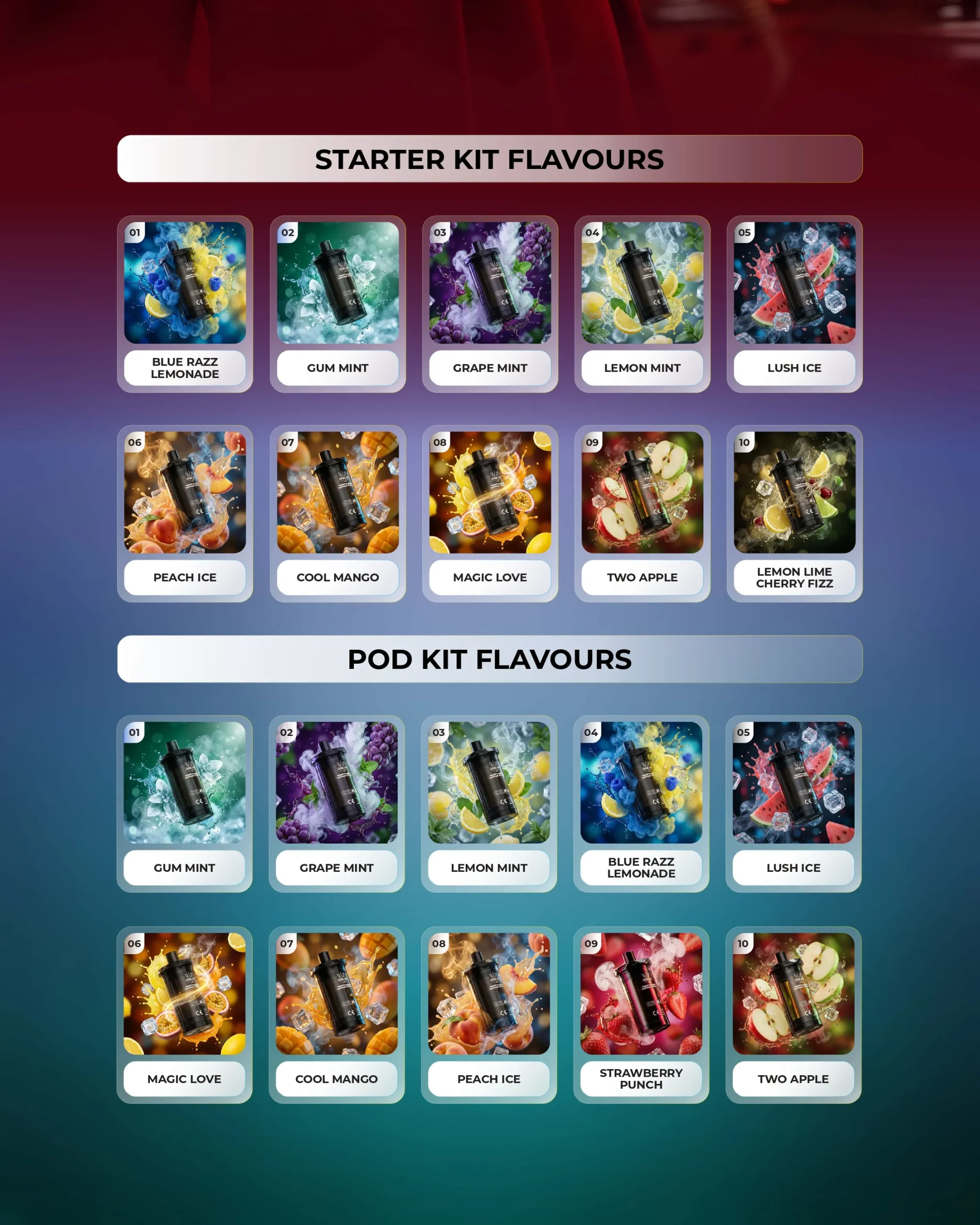Al Fakher Crown Bar flavours 1 to 20