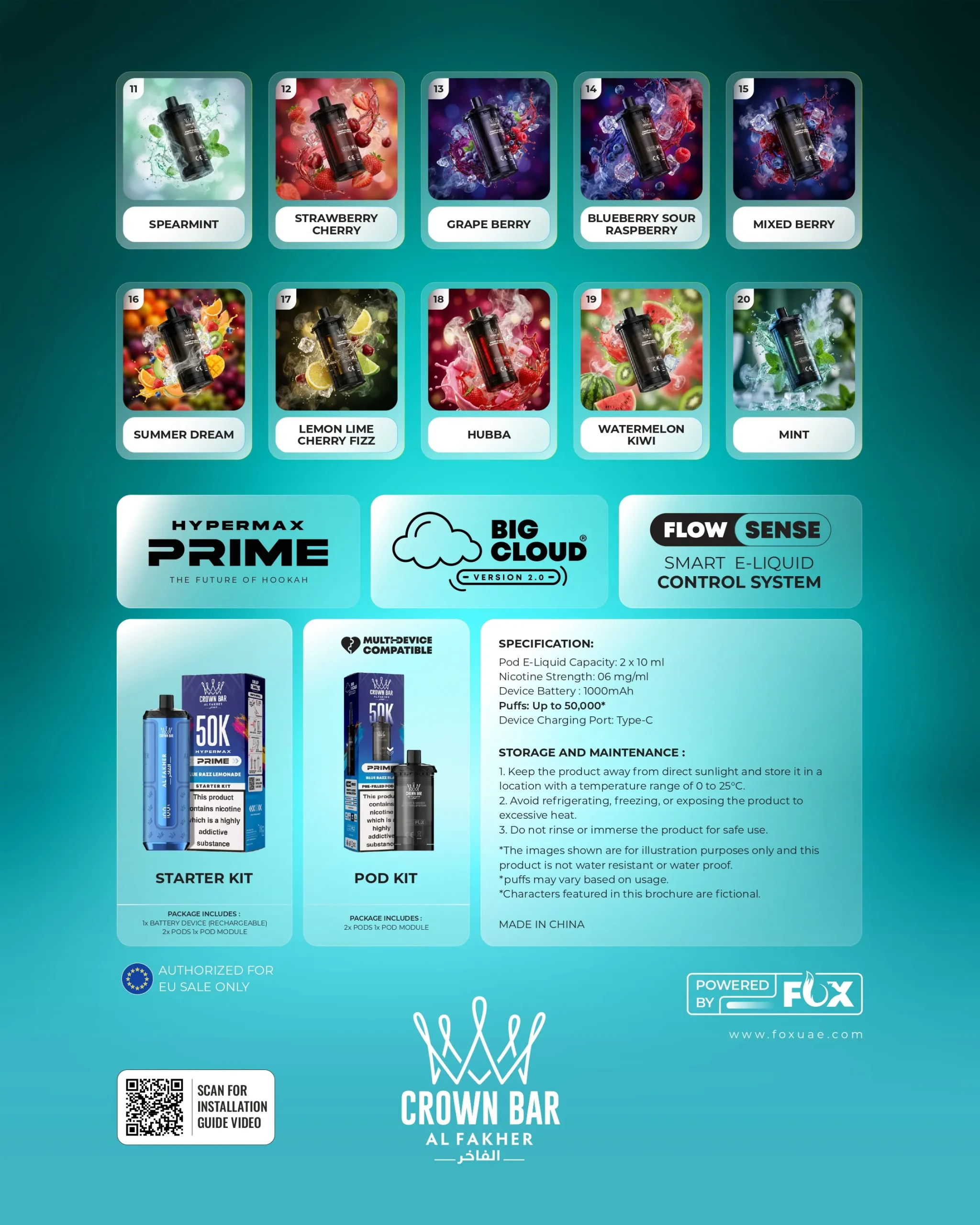 Al Fakher Crown Bar flavours 21 to 45