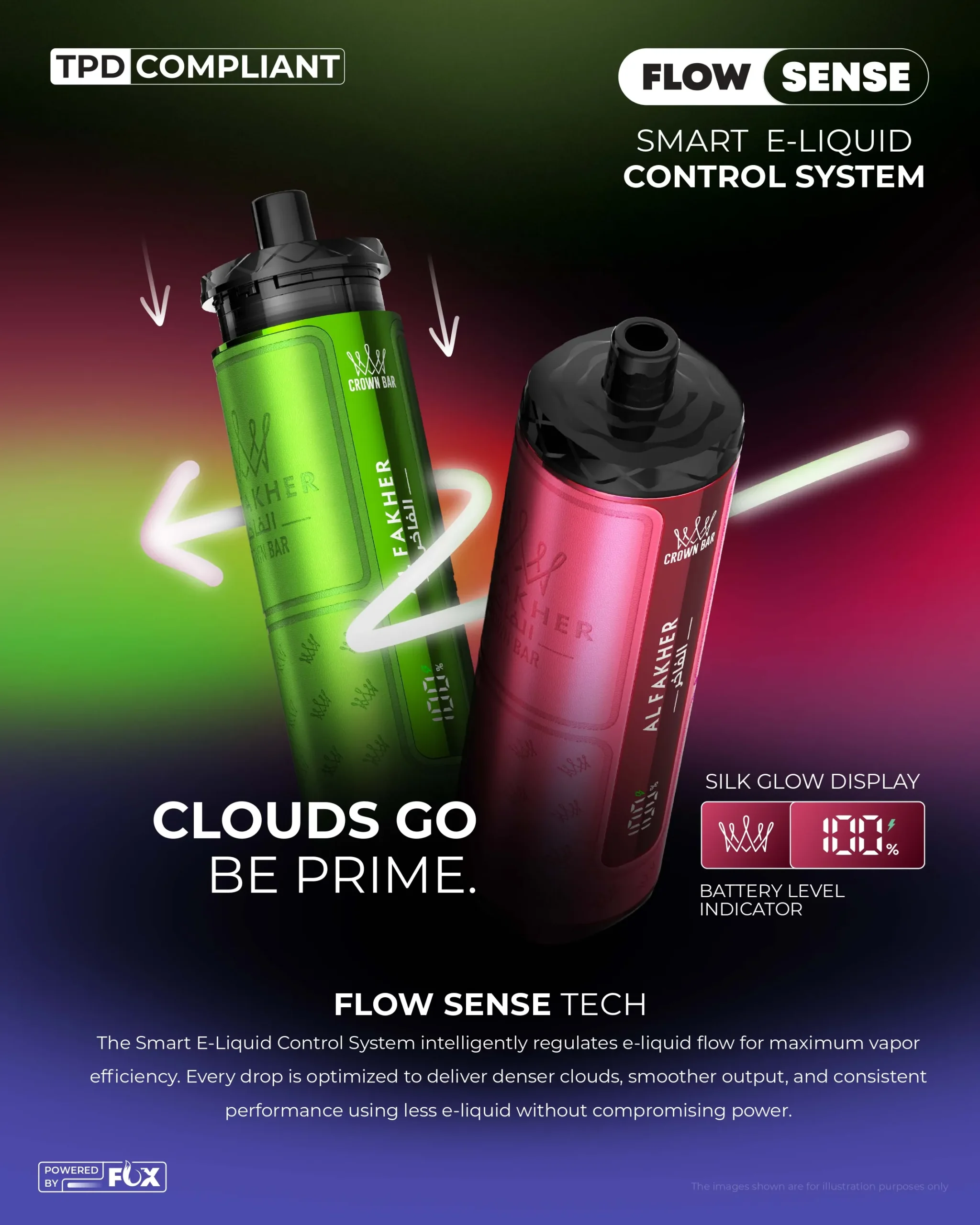 Al Fakher Prime 50K pre-filled pod Flow Sense technology